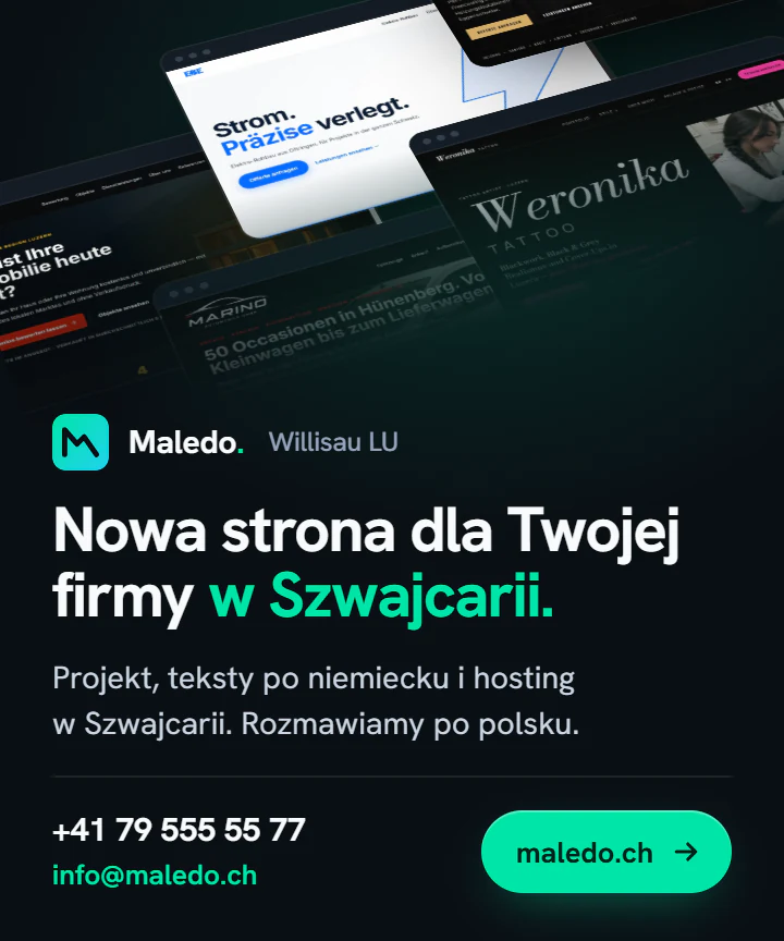 Maledo: nowa strona dla Twojej firmy w Szwajcarii